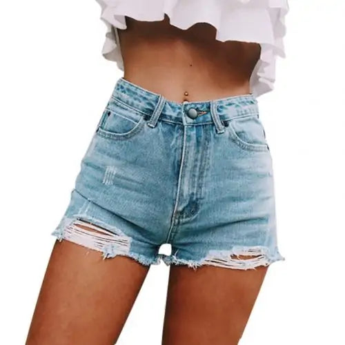 Ripped Denim Shorts