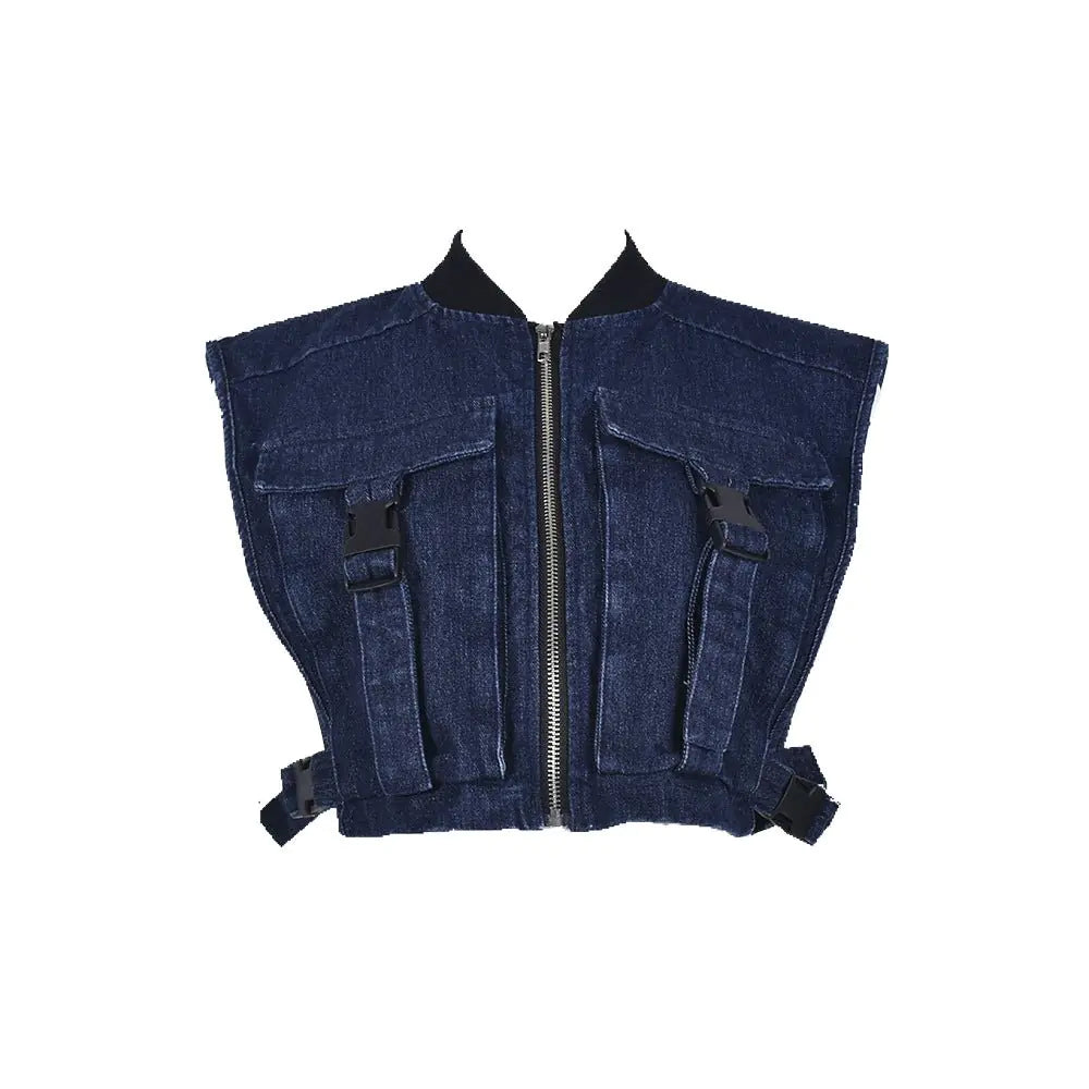 Denim Buckle Vest Top