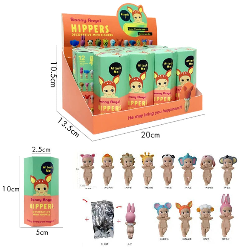 Sonny Angel Review Series Blind Box Lying Down Hippies Action Figures Cute and Mysterious Anime Dolls Christmas Gifts for Kids