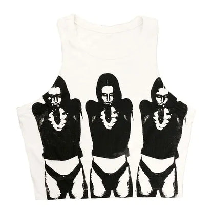 Printed Sleeveless T-shirt