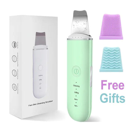 Peeling Ultrasónico Facial, Skin Scrubber, Limpiador Facial, Exfoliación de Cara 4 Modos para Limpiar los Poros y Cuidar la Piel, USB Recargable, Dispositivo de Belleza