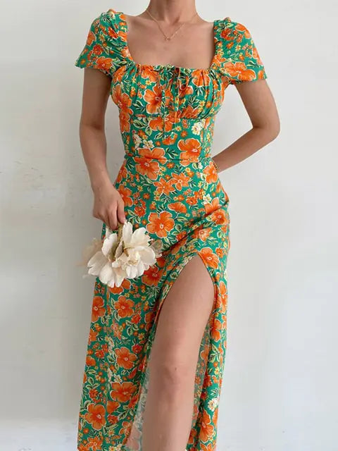 Vestido con Estampado de Flores