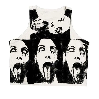 Printed Sleeveless T-shirt