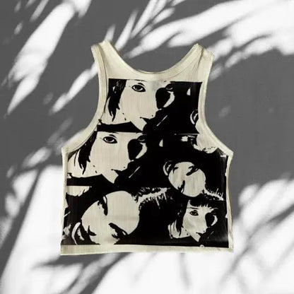 Printed Sleeveless T-shirt