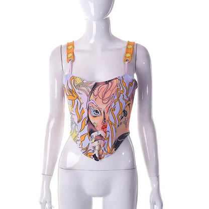 Like A Tattoo Corset Crop Tank