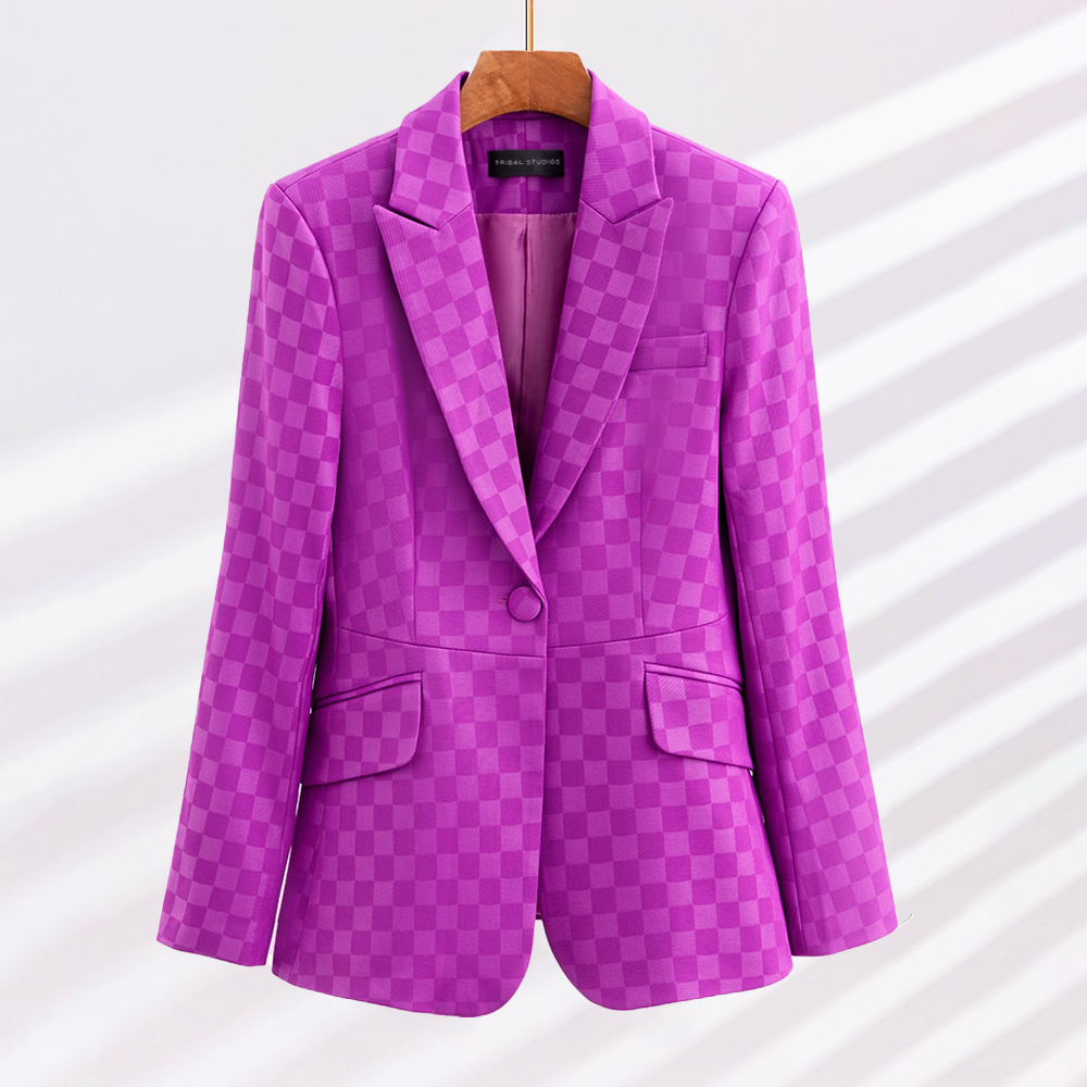 Blazer de Cuadros Eva Elegante