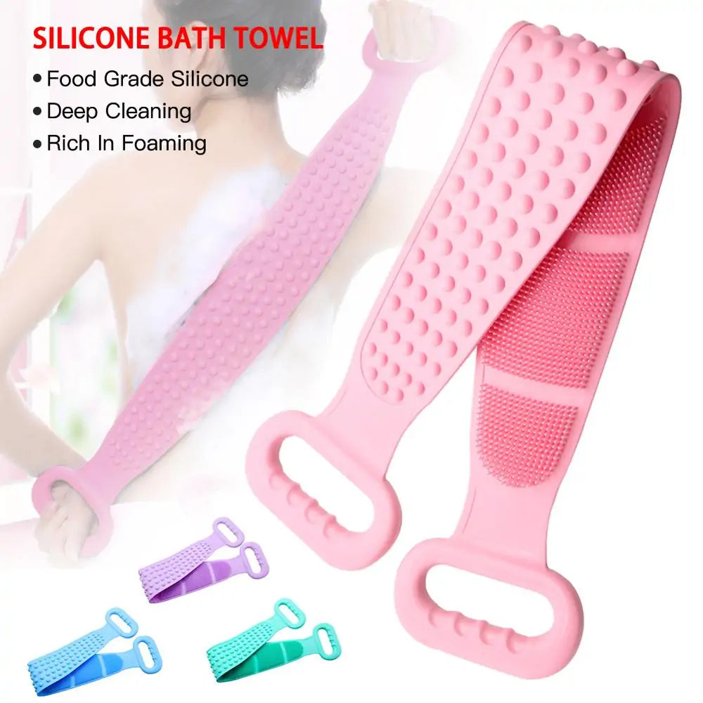 Silicone Exfoliating Bath Shower Body Brush Scrub Belt (28'')