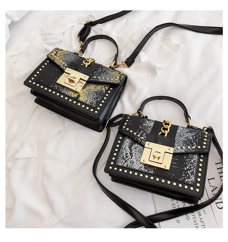 Women's Chain Detail Top Handle Bag