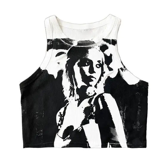 Printed Sleeveless T-shirt