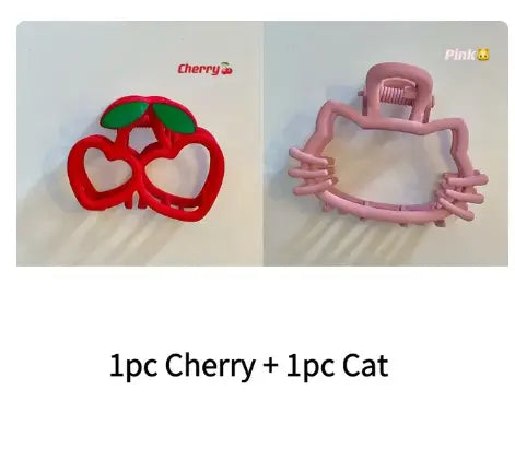 Cherry-Colored Cat Hair Clip