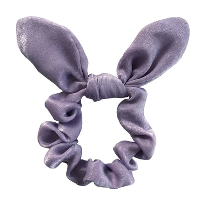 Satin Silk Bunny Ear Hair Scrunchies Gentle Rabbit Ear Hair Elastic Band Ponytail Bow Tie Scrunchy Hair Accessory