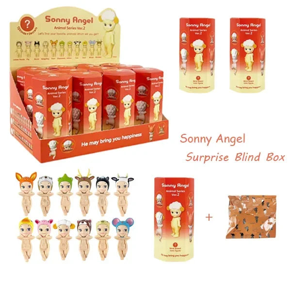 Sonny Angel Blind Box Lying Down Hippers Action Figures Cute Kawaii Mysterious Surprise Toy Anime Model Doll Children Christmas