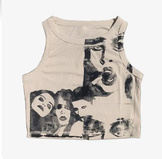 Printed Sleeveless T-shirt