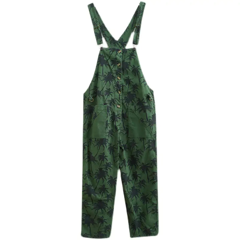 Korean Straight Green Jumpsuit