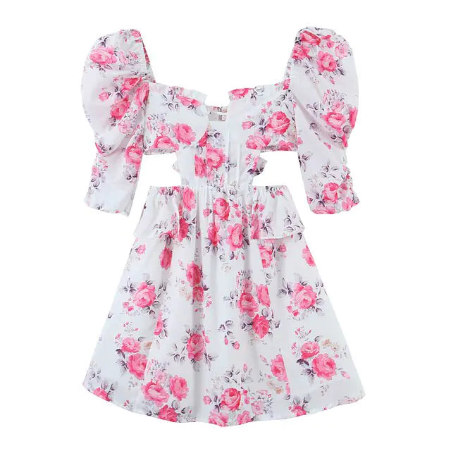 Vestido Mini con Estampado de Flores