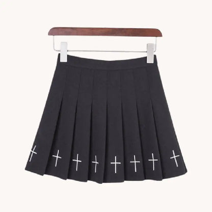 Gothic Velvet Pleated Mini Skirt