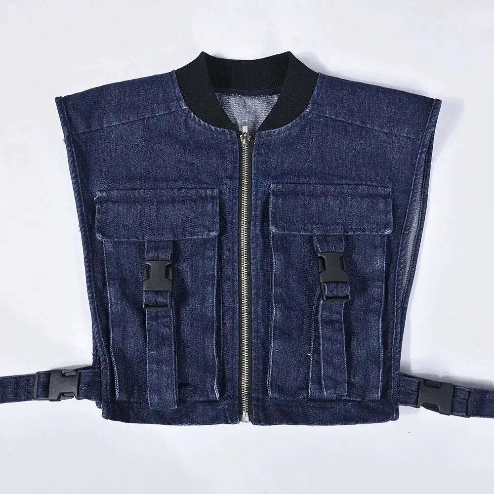 Denim Buckle Vest Top