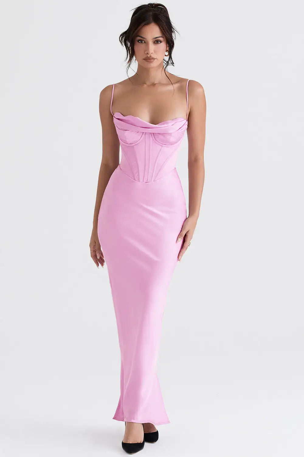 Vestido elegante satinado para mujer