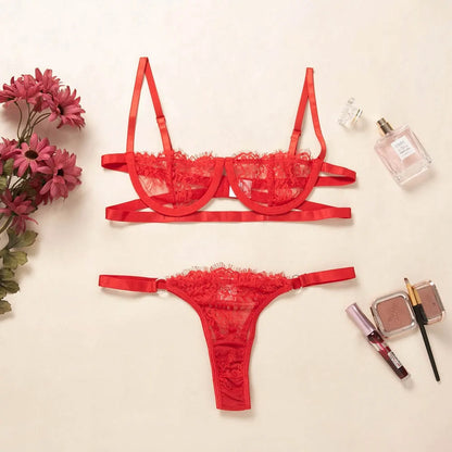 Set de Lencería Transparente Sexy para Mujer