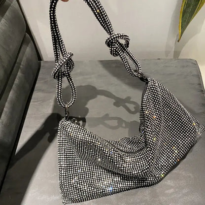 Bolso de Lujo para Mujer Hecho a Mano con un Solo Hombro y Piedras Brillantes