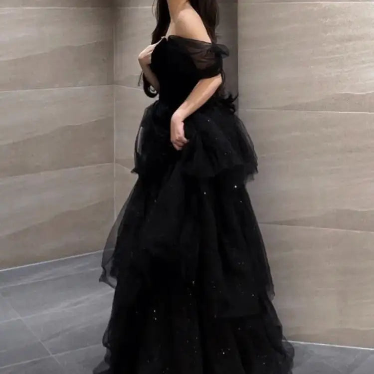 Luxury Black Evening Dress