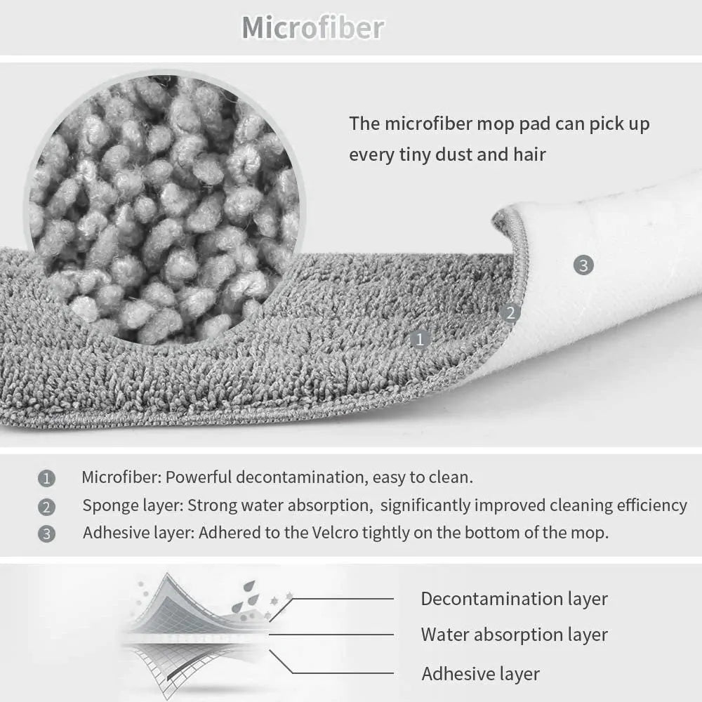 Mopa con paño de microfibra reutilizable