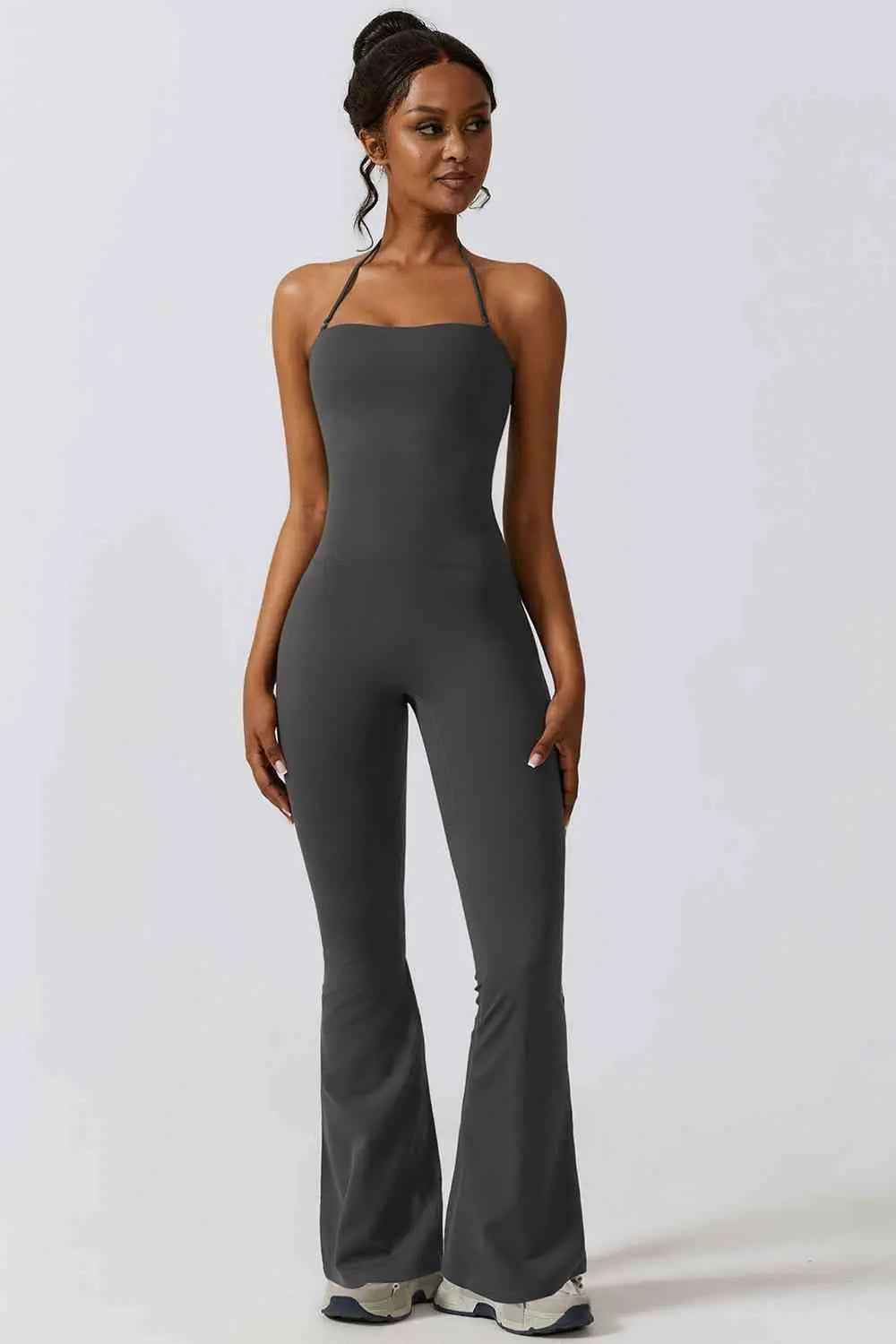 Halter Neck Flare Sport Jumpsuit