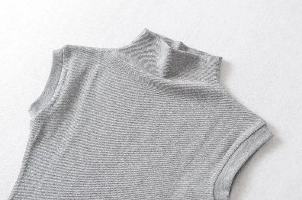 Basic T-shirt with midi neck