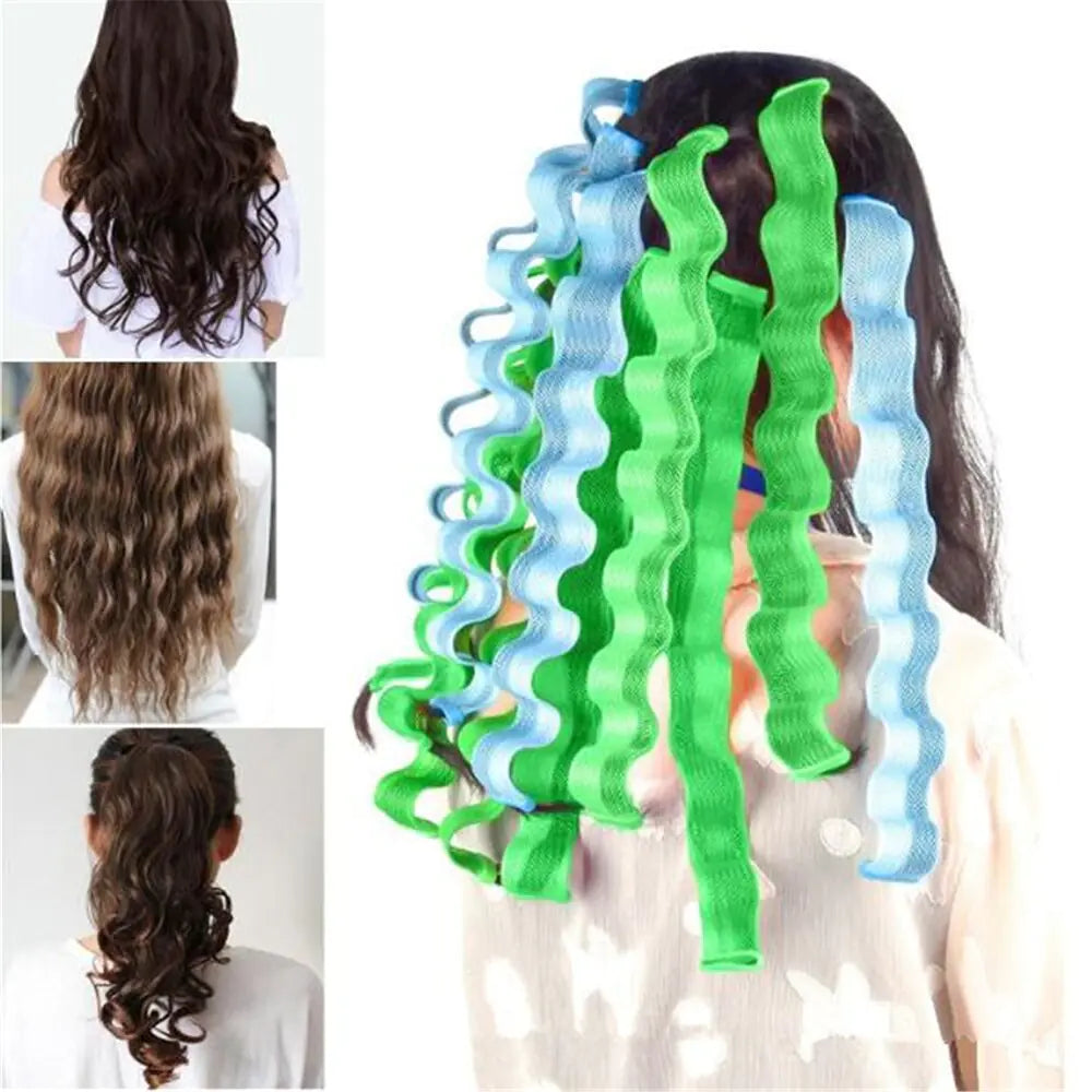 Rizador de pelo en espiral rizos de pelo sin calor Kit de peinado Magic Hair Rollers con ganchos para cabello largo suministros de peinado DIY Magic Hair Rollers