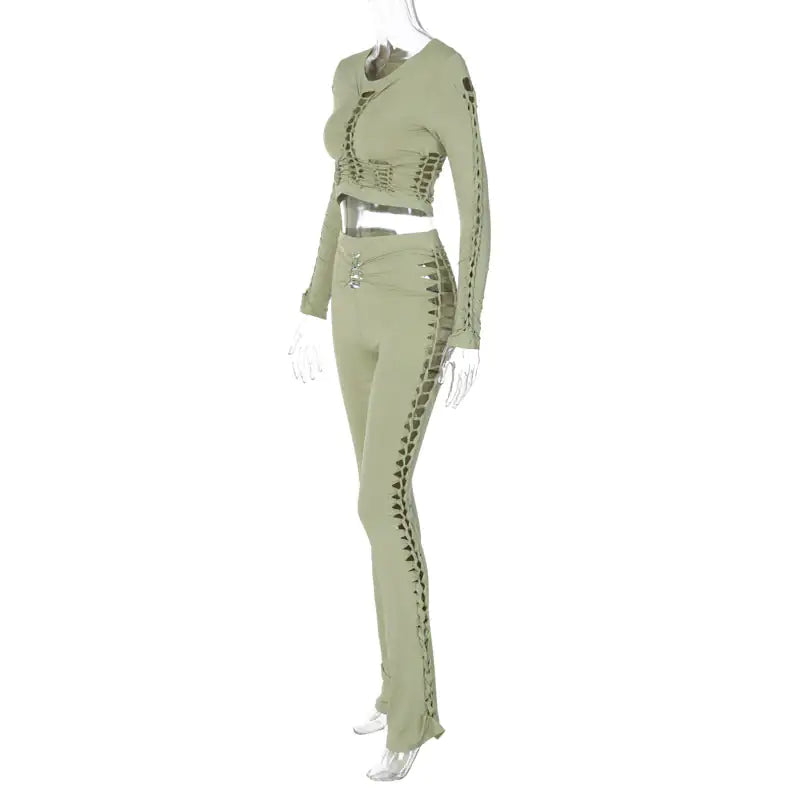 Cutout Pants Set