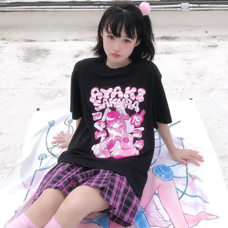 Short Sleeve Oversized Anime T-shirts