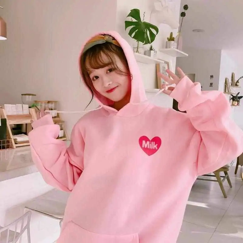 Cute Cartoon Strawberry Design Hoodie