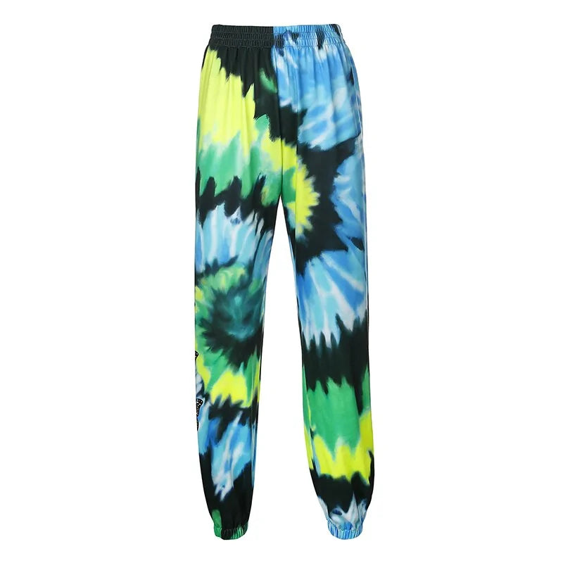 Butterfly Print Tie-Dye Tracksuit Chic Sportswear