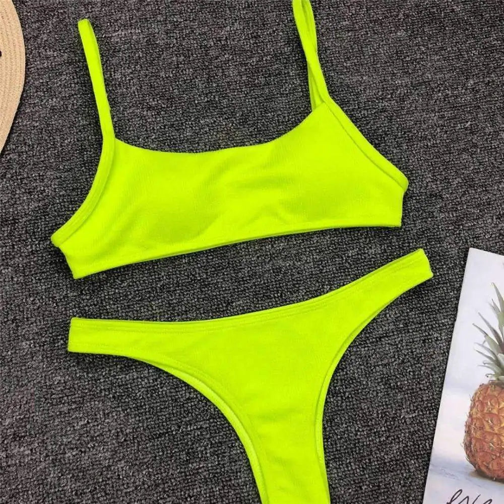 Bikini Swimsuit Sexy Plain Bandeau