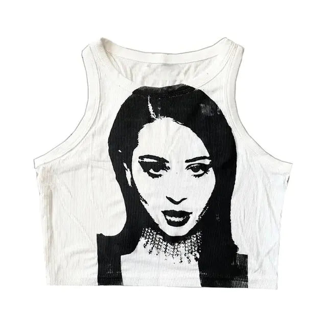 Printed Sleeveless T-shirt