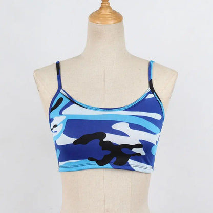 Women's crop top with camouflage print