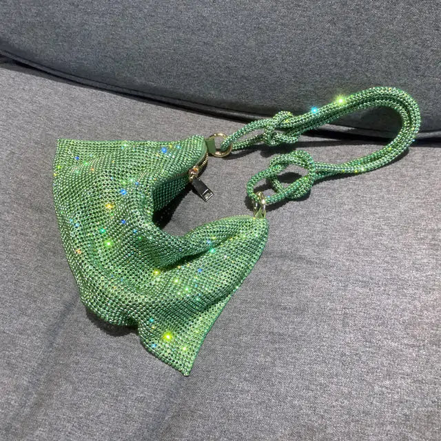 Bolso de Lujo para Mujer Hecho a Mano con un Solo Hombro y Piedras Brillantes