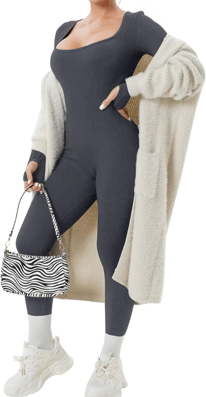 Casual Long Sleeve Jumpsuit