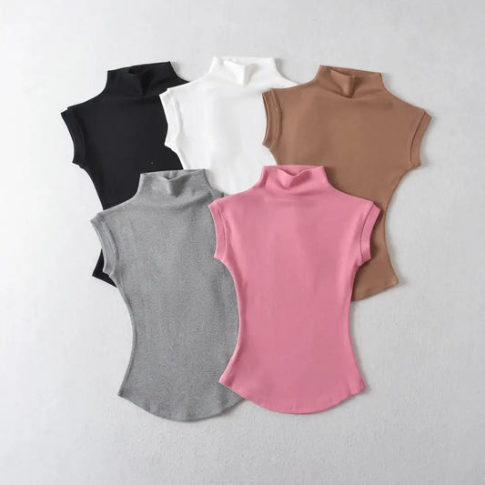 Basic T-shirt with midi neck