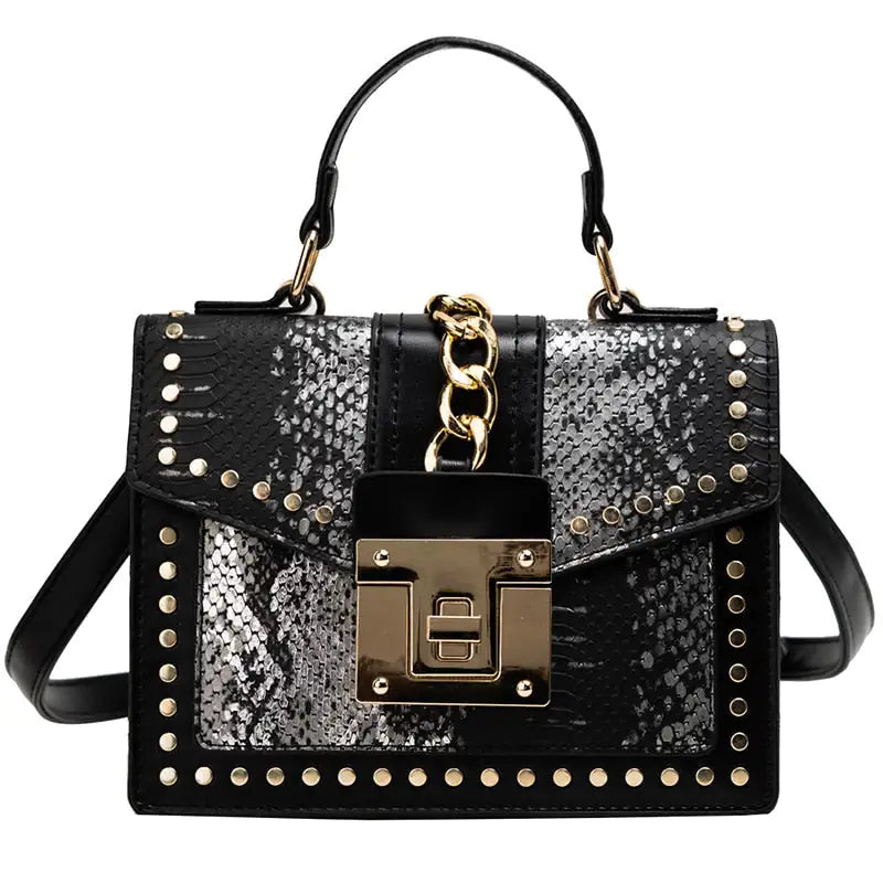 Women's Chain Detail Top Handle Bag