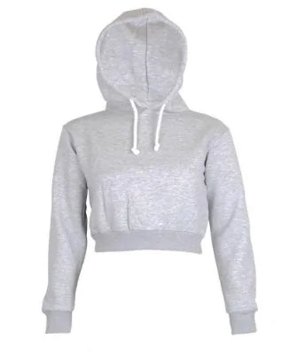 Women's Solid Crop Hoodie