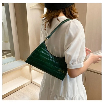 Crocodile Pattern Shoulder Bag