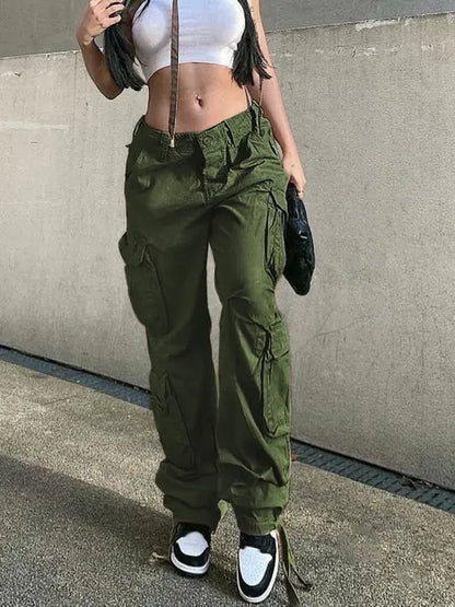 Bell-bottom cargo pants