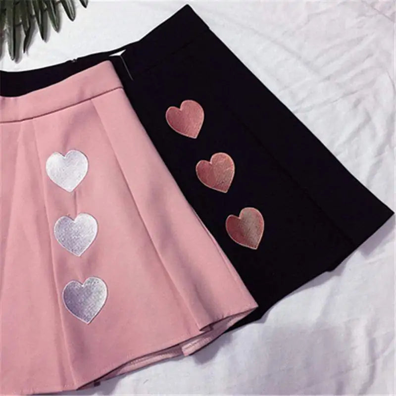 Korean Skirt with Hearts