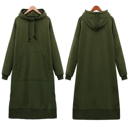 Women's Long Loose Hoodie Dress