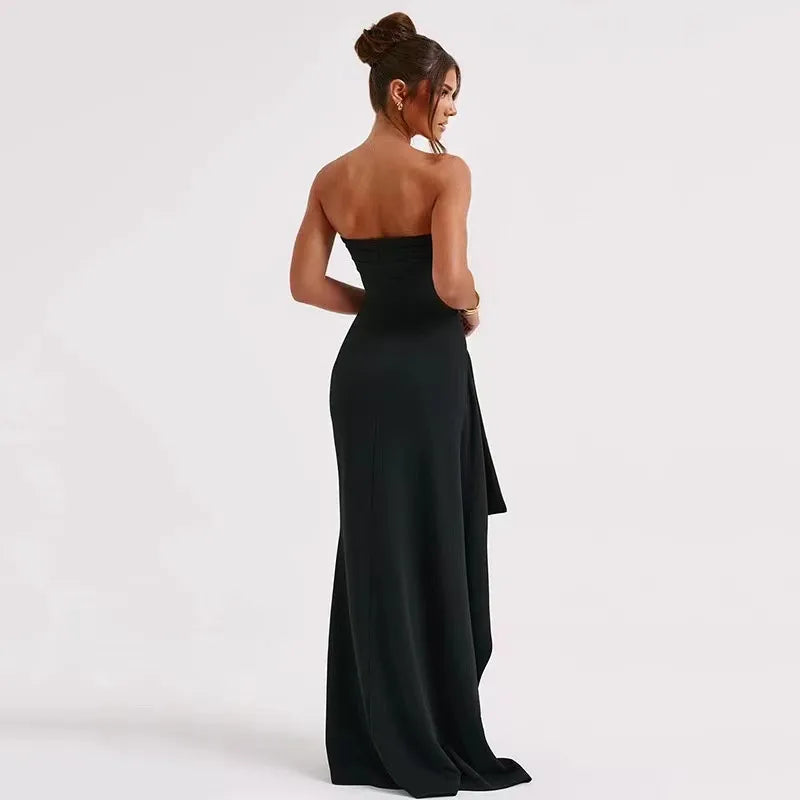 Vestido palabra de honor abierto para mujer