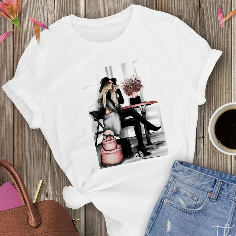 Camiseta de manga corta para mujer