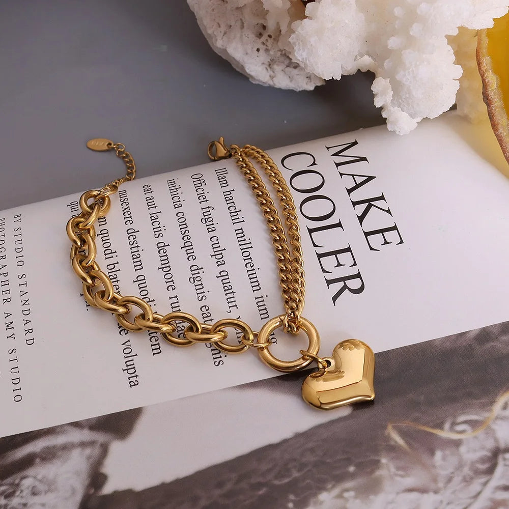 Pulsera de Acero con Corazón