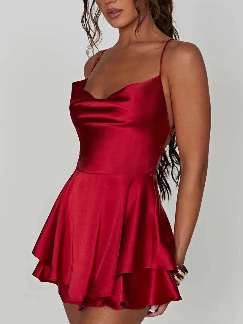 Mini Vestido Satinado para Mujer