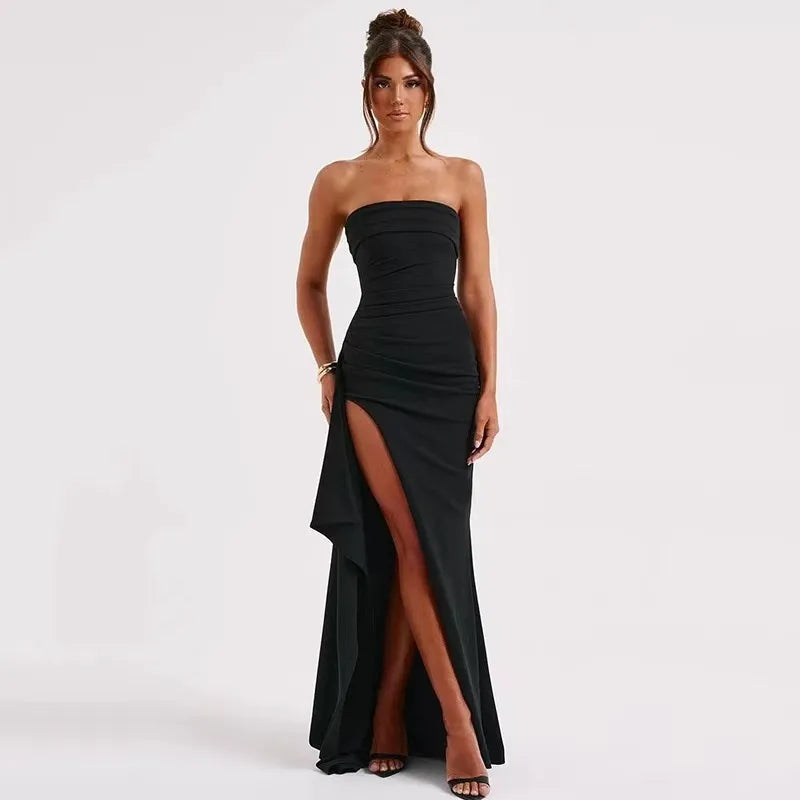 Vestido palabra de honor abierto para mujer